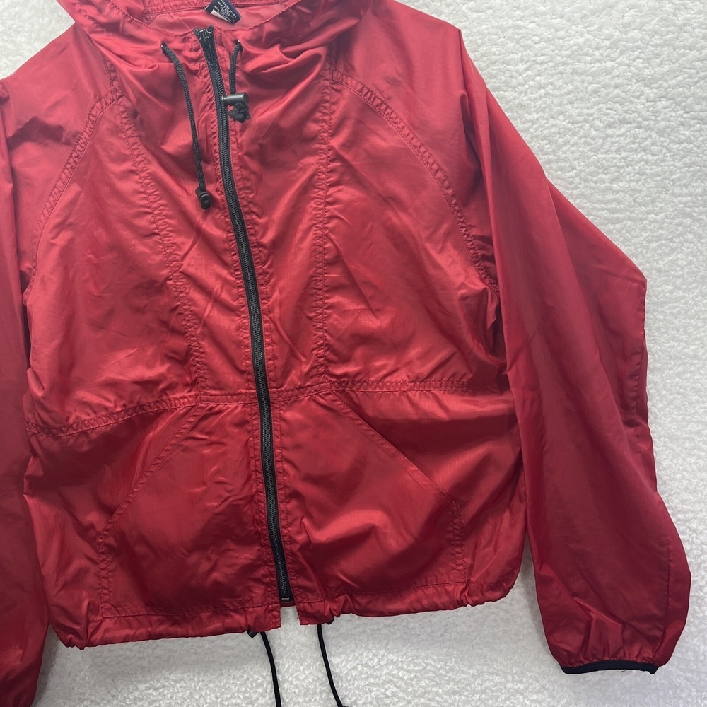 Gap Windbreaker Womens Small Red Long Sleeve Zip Up Hooded Packable Chore Grunge - Picture 4 of 16